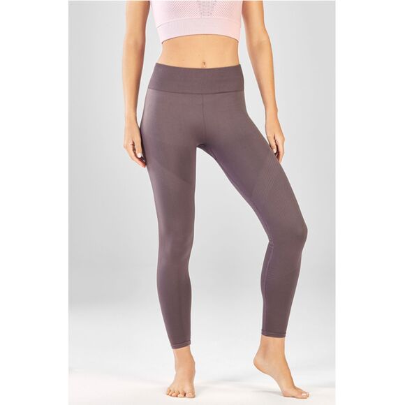 Fabletics Shadow Mid Rise Seamless Rib 7/8 Leggings Compression Sculpt Yoga Sz M - Picture 1 of 9